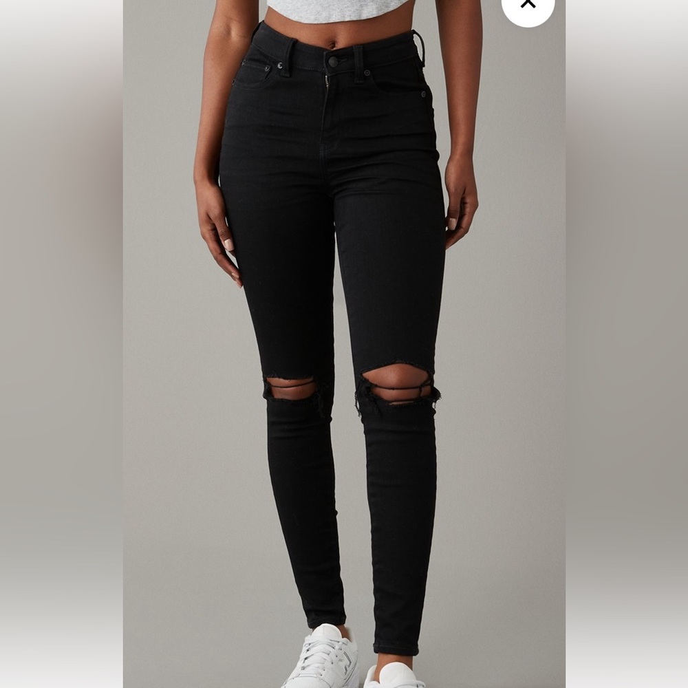 American Eagle Ripped Black Jegging